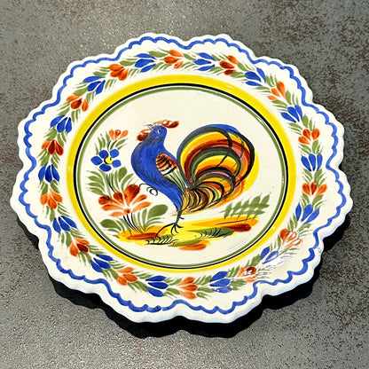 Assiette Faïence Bretonne Henriot Quimper – Décor Coq Multicolore