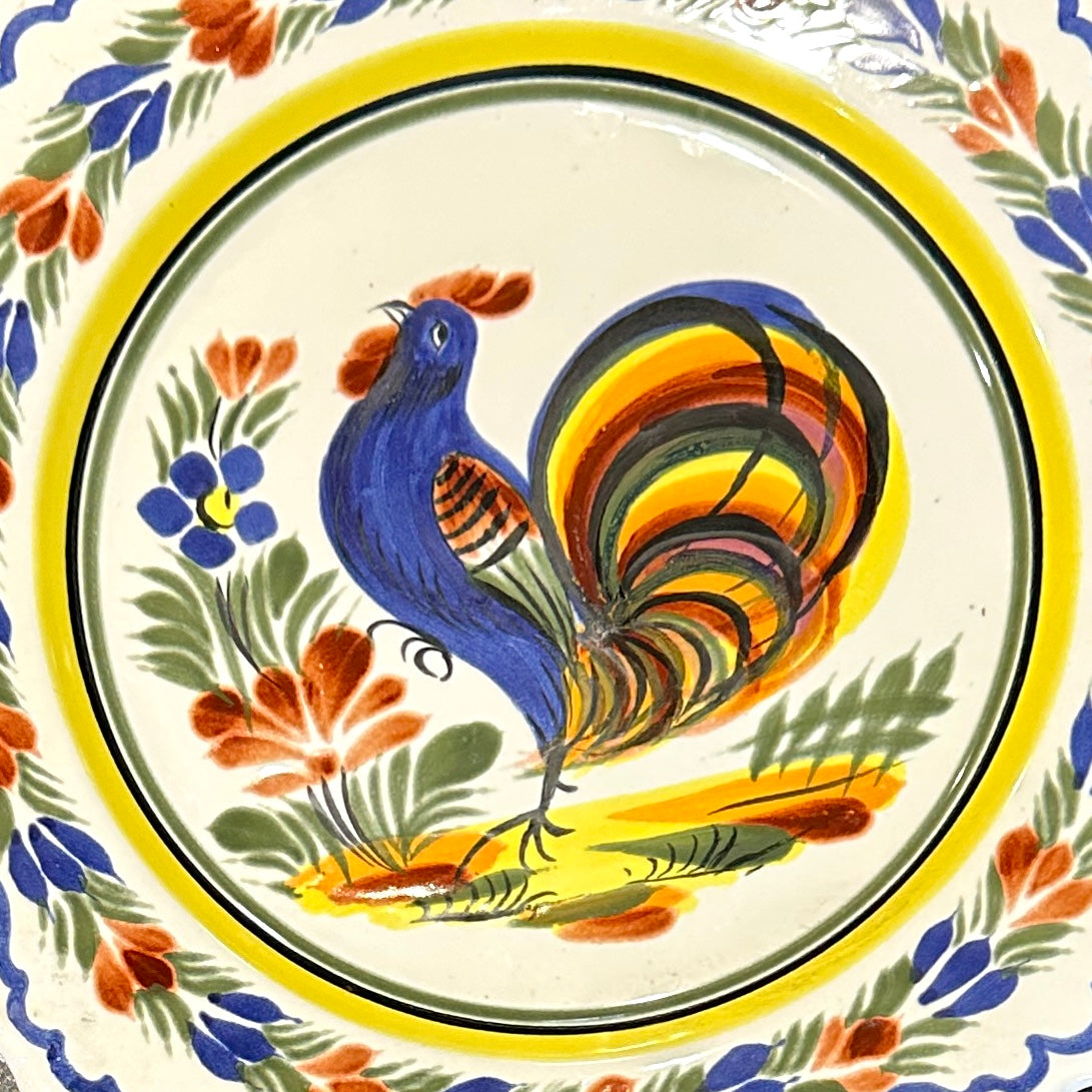 Assiette Faïence Bretonne Henriot Quimper – Décor Coq Multicolore