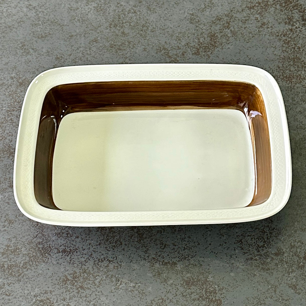 Plat Scandinave Vintage Rörstrand Forma - Années 70-80 - Beige et Chocolat