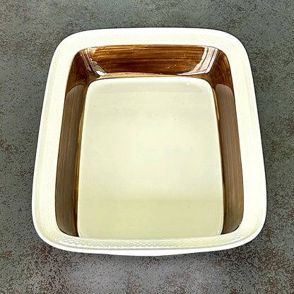 Plat Scandinave Vintage Rörstrand Forma - Années 70-80 - Beige et Chocolat