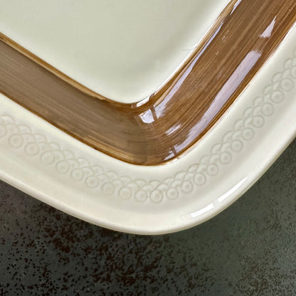 Plat Scandinave Vintage Rörstrand Forma - Années 70-80 - Beige et Chocolat