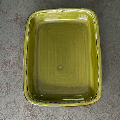 Plat Suédois Vintage Années 70 – Höganäs Sweden keramik - Vert Olive